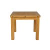Flip Top 90cm 180cm Extending Oak Table 4 Lichfield Brown Leather Chair Set - 9