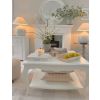 Chamonix French Inspired 90cm Square Brilliant White Painted Coffee Table - SPRING SALE - 3