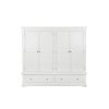 Toulouse White Painted 4 Door Double Hanging Quad Extra Large Wardrobe - 10% OFF CODE SAVE - 3