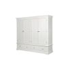 Toulouse White Painted 4 Door Double Hanging Quad Extra Large Wardrobe - 10% OFF CODE SAVE - 4