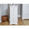 Toulouse White Painted 5 Drawer Wellington Tallboy Chest of Drawers - SPRING SALE - 5