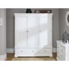Toulouse White Painted Triple Wardrobe with Drawer - 10% OFF SPRING SALE - 10