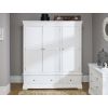 Toulouse Brilliant White Painted Triple Wardrobe with Drawer - 10% OFF SPRING SALE - 10