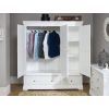 Toulouse White Painted Triple Wardrobe with Drawer - 10% OFF SPRING SALE - 11
