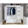 Toulouse Brilliant White Painted Triple Wardrobe with Drawer - 10% OFF SPRING SALE - 11