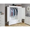 Toulouse White Painted Triple Wardrobe with Drawer - 10% OFF SPRING SALE - 12