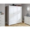 Toulouse White Painted Triple Wardrobe with Drawer - 10% OFF SPRING SALE - 7