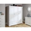 Toulouse Brilliant White Painted Triple Wardrobe with Drawer - 10% OFF SPRING SALE - 7