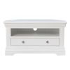 Toulouse White Painted Assembled Corner TV Unit with Drawer - 10% OFF SPRING SALE - 9