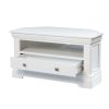 Toulouse White Painted Assembled Corner TV Unit with Drawer - 10% OFF SPRING SALE - 10
