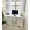 Toulouse White Painted Double Pedestal Large Dressing Table / Home Office Desk - SPRING SALE - 3