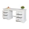 Toulouse White Painted Double Pedestal Large Dressing Table / Home Office Desk - SPRING SALE - 7