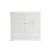Toulouse White Painted 4 Door Quad Extra Large Wardrobe - 10% OFF CODE SAVE - 7