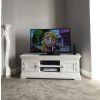 Toulouse White Painted Large Assembled TV Unit 2 Doors and Shelf - SPRING SALE - 2