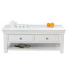 Toulouse White Painted Large Assembled Coffee Table 4 Drawers with Shelf - SPRING SALE - 13
