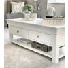 Toulouse White Painted Large Assembled Coffee Table 4 Drawers with Shelf - SPRING SALE - 2