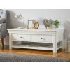 Toulouse White Painted Large Assembled Coffee Table 4 Drawers with Shelf - SPRING SALE - 3