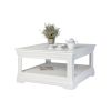 Toulouse White Painted 90cm Square Assembled Coffee Table With Shelf - 10% OFF SPRING SALE - 4