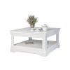 Toulouse White Painted 90cm Square Assembled Coffee Table With Shelf - SPRING SALE - 5