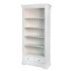 Toulouse White Painted Tall Fully Assembled Bookcase 2 Drawers - 10% OFF CODE SAVE - 7