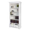 Toulouse White Painted Tall Fully Assembled Bookcase 2 Drawers - 10% OFF CODE SAVE - 9
