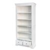 Toulouse White Painted Tall Fully Assembled Bookcase 2 Drawers - 10% OFF CODE SAVE - 11