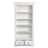 Toulouse White Painted Tall Fully Assembled Bookcase 2 Drawers - 10% OFF CODE SAVE - 12