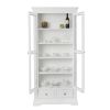 Toulouse White Painted Tall Glass Assembled Display Cabinet with Drawers - SPRING SALE - 9