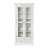 Toulouse White Painted Tall Glass Assembled Display Cabinet with Drawers - SPRING SALE - 10