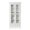 Toulouse White Painted Tall Glass Assembled Display Cabinet with Drawers - SPRING SALE - 10