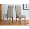 Harrogate Brown Herringbone Fabric Dining Chair with Oak Legs - SPRING SALE - 3 LEFT IN STOCK - 2