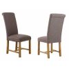 Harrogate Brown Herringbone Fabric Dining Chair with Oak Legs - 25% OFF SPRING SALE - 3