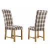 Harrogate Check Brown Herringbone Fabric Dining Chair with Oak Legs - 10% OFF SPRING SALE - 2