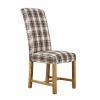 Harrogate Check Brown Herringbone Fabric Dining Chair with Oak Legs - 10% OFF SPRING SALE - 3