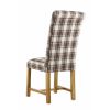 Harrogate Check Brown Herringbone Fabric Dining Chair with Oak Legs - 10% OFF SPRING SALE - 4