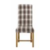 Harrogate Check Brown Herringbone Fabric Dining Chair with Oak Legs - 10% OFF SPRING SALE - 5