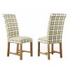 Harrogate Check Green Herringbone Fabric Dining Chair Oak Legs - 10% OFF SPRING SALE - 2