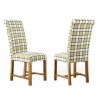 Harrogate Check Green Herringbone Fabric Dining Chair Oak Legs - SPRING SALE - 2
