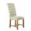 Harrogate Check Green Herringbone Fabric Dining Chair Oak Legs - SPRING SALE - 3