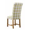 Harrogate Check Green Herringbone Fabric Dining Chair Oak Legs - 10% OFF SPRING SALE - 4