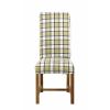 Harrogate Check Green Herringbone Fabric Dining Chair Oak Legs - SPRING SALE - 5