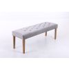 Highgrove Grey Velvet Fabric Studded Medium Oak Dining Bench - 10% OFF SPRING SALE - 5