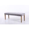 Highgrove Grey Velvet Fabric Studded Medium Oak Dining Bench - 10% OFF SPRING SALE - 6
