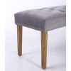 Highgrove Grey Velvet Fabric Studded Medium Oak Dining Bench - 10% OFF SPRING SALE - 7