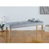 Highgrove Grey Velvet Fabric Studded Medium Oak Dining Bench - 10% OFF SPRING SALE - 2