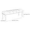 Highgrove Silver Grey Fabric Studded Medium Oak Dining Bench - 10% OFF SPRING SALE - 6