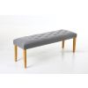 Highgrove Silver Grey Fabric Studded Medium Oak Dining Bench - 10% OFF SPRING SALE - 4