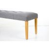 Highgrove Silver Grey Fabric Studded Medium Oak Dining Bench - 10% OFF SPRING SALE - 7