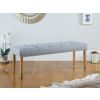 Highgrove Silver Grey Fabric Studded Medium Oak Dining Bench - 10% OFF CODE SAVE - 2