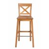 Java Cross Tall Fully Assembled Solid Oak Bar Stool - 10% OFF SPRING SALE - 6